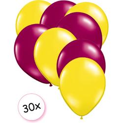 Ballonnen Geel & Fuchsia 30 stuks 27 cm